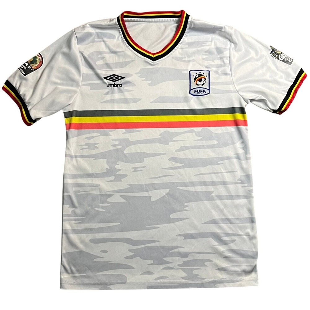 Umbro Uganda FUFA‎ Soccer Jersey Grey Camo Africa Cup of Nations 2021 Mens Small